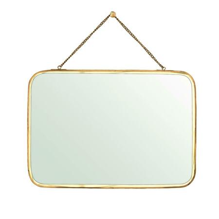 GFANCY FIXTURES 20 x 0.25 x 3 in. Gold Metal Horizontal Wall Mirror GF3665972